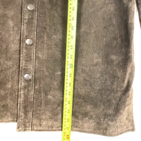 Munsingwear Leather Jacket Mens Suede Brown Button Up Sport Coat Genuine Size L - Picture 10 of 12